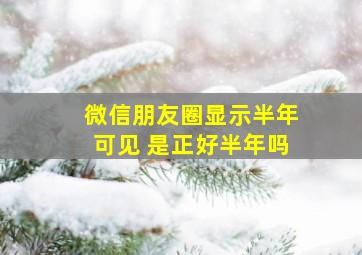 微信朋友圈显示半年可见 是正好半年吗